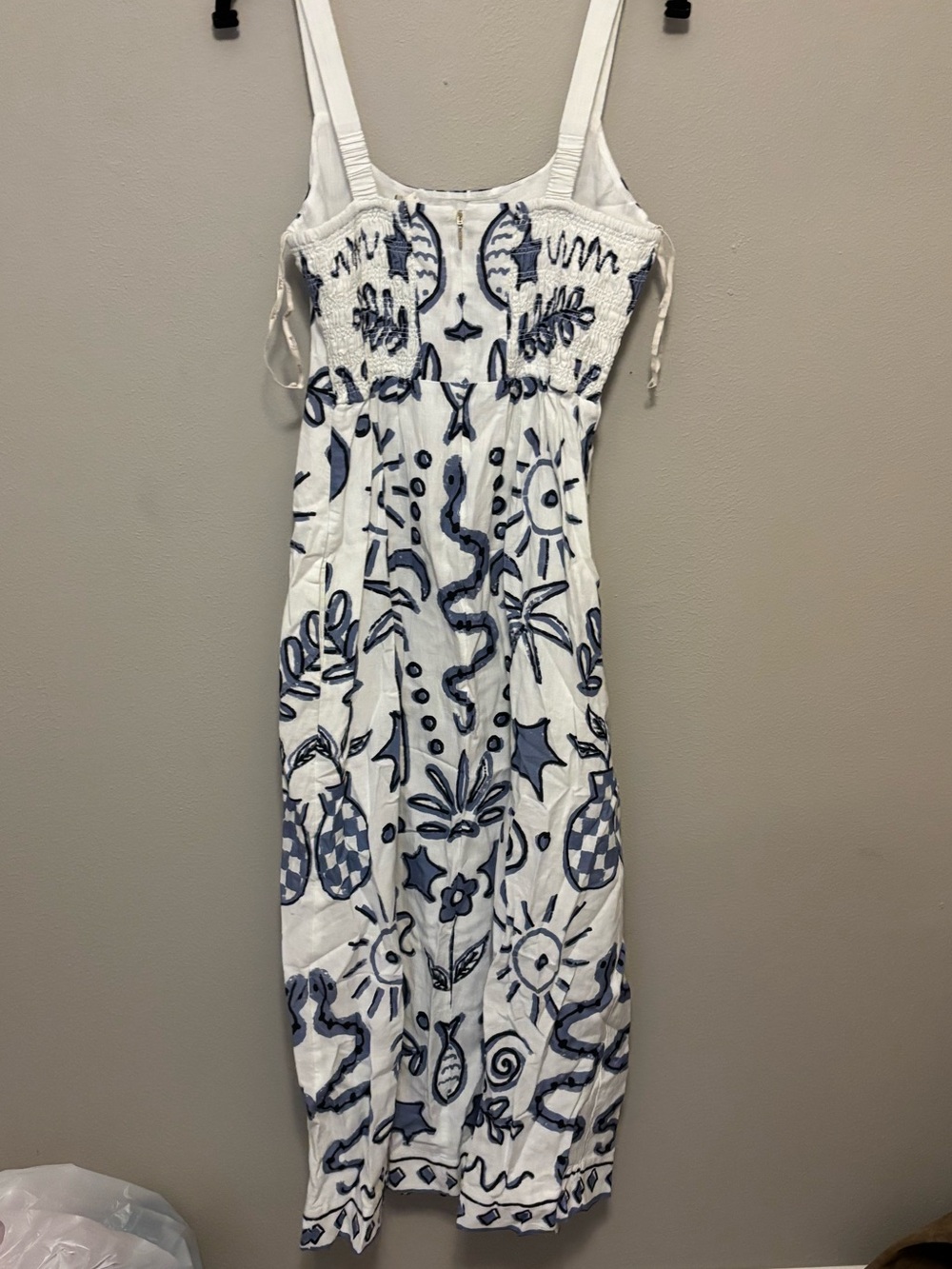 Cleobella Shelly Ankle Dress in the blue-and-white Verona print Small NWOT - Picture 10 of 12